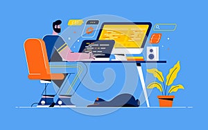 Flat Modern design Illustration of Programming