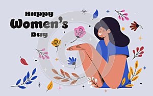 Flat Modern design Illustration of Womens day
