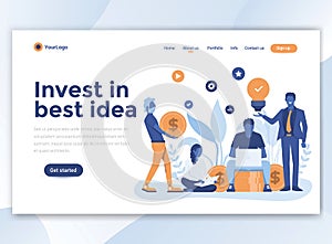 Flat Modern design of wesite template - Invest in best idea