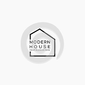 flat MODERN HOUSE real estate building Logo design