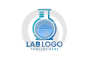 Flat modern medicine laboratory logo template
