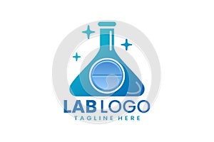 Flat modern medicine laboratory logo template