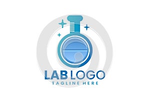 Flat modern medicine laboratory logo template