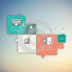 Flat modern web design elements