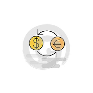 Flat Money converstion Icon. Vector