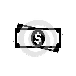 Flat money icon. Dollar symbol. Cash sign.