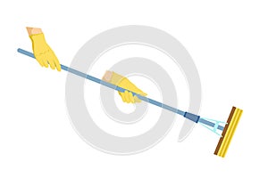 Flat mop icon. Cleaning tools. Vector illustration