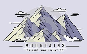 Flat mountain outline