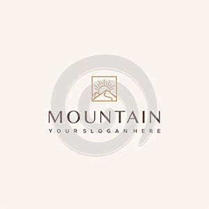 flat MOUNTAIN sunrise tracking lawyer Logo design