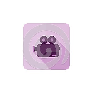 Flat movie camera vector icon Isolated on white background for graphic design, logo, web site, social media, mobile app, illustrat