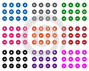 Flat multimedia icons