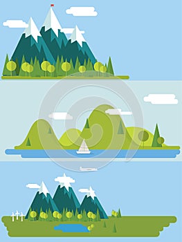 Flat nature landscape illustration