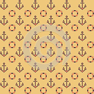 Flat navy pattern with anchors
