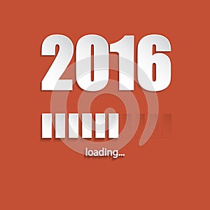 Flat new year 2016 loading background