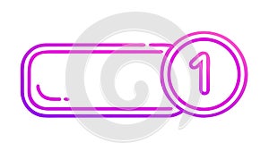 Flat One Notification Icon, New Message or Alert Symbol, vector design Generative AI