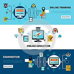 Flat Online Education Banners Collection
