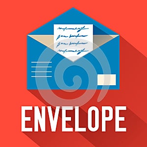 Flat open envelope design. vector illustration