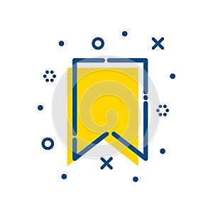 Flat outline bookmark icon