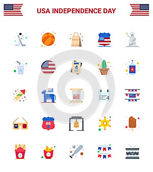 Byt zabalit z 25 spojené státy americké nezávislost symboly z taška spojené státy americké štít 