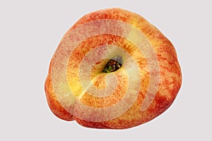 Flat peach close-up on a white background