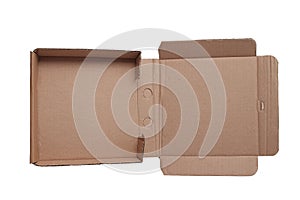 Flat pizza cardboard box die-line die-cut mock up template, cut out