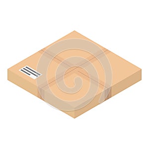 Flat postal box icon, isometric style