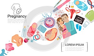 Flat Pregnancy Colorful Concept