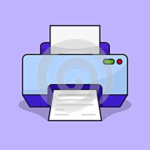 Flat Printer Icon Vector Illustration Office Printer Icon