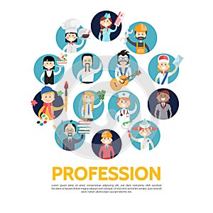 Flat Profession Avatars Set