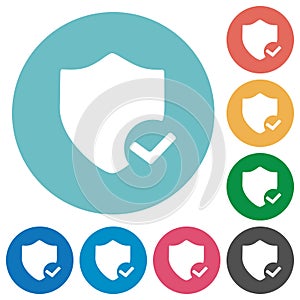 Flat protection ok icons