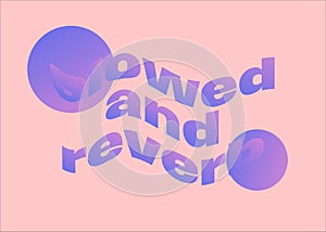 Flat Purple \'Slowed and Reverb\' Typography in lovercase, with two gradient circles, on peach Background