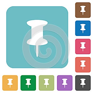 Flat push pin icons