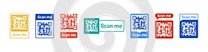 Flat QR code icon for mobile contactless payment