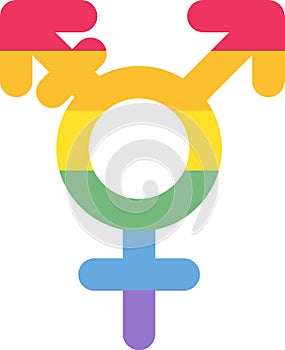 Flat Rainbow Gender Transgender Pride Party Icon