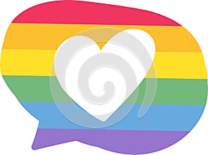 Flat Rainbow LGBT Speak Bobble Pride Party Icon