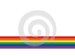 Flat rainbow on white background, vector illustration.Lgbtq color of gay,lesbian,bisexual,homosexual,transsexual concept.Rainbow