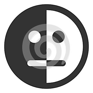 Flat Raster Bipolarity Face Icon