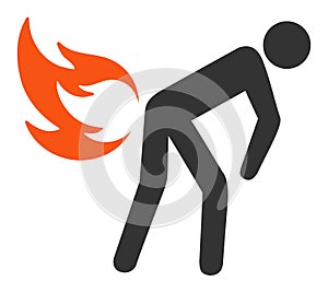 Flat Raster Fire Farting Icon