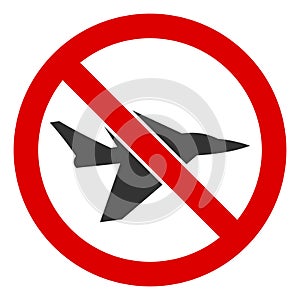 Flat Raster No Aircraft Intercepter Icon