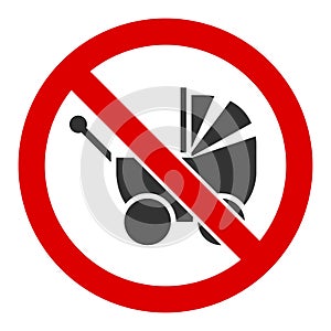 Flat Raster No Baby Carriage Icon