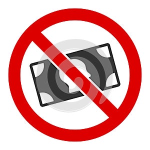 Flat Raster No Banknotes Icon