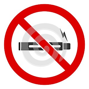 Flat Raster No Electronic Cigarette Icon