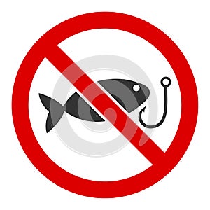 Flat Raster No Fishing V3 Icon