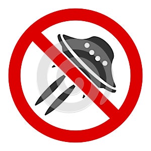 Flat Raster No UFO Flights Icon