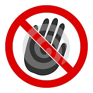 Flat Raster Restricted Hand Icon