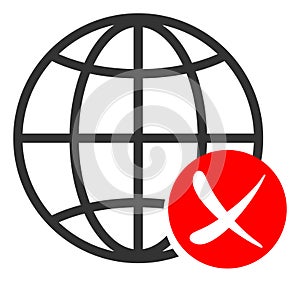 Flat Raster Stop Global Web Icon