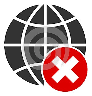 Flat Raster Stop Globalization Icon