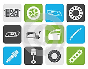 Flat Realistic Car Parts and Services icons