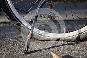 flat rear bicycle tire