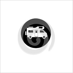 Flat Recreational Vehicles Icons set, motorhome